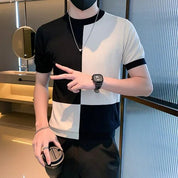 Just-in | Zomerse Casual Gebreide T-shirts in de kleur Zwart voor heren in stijl ideaal voor de zomer.