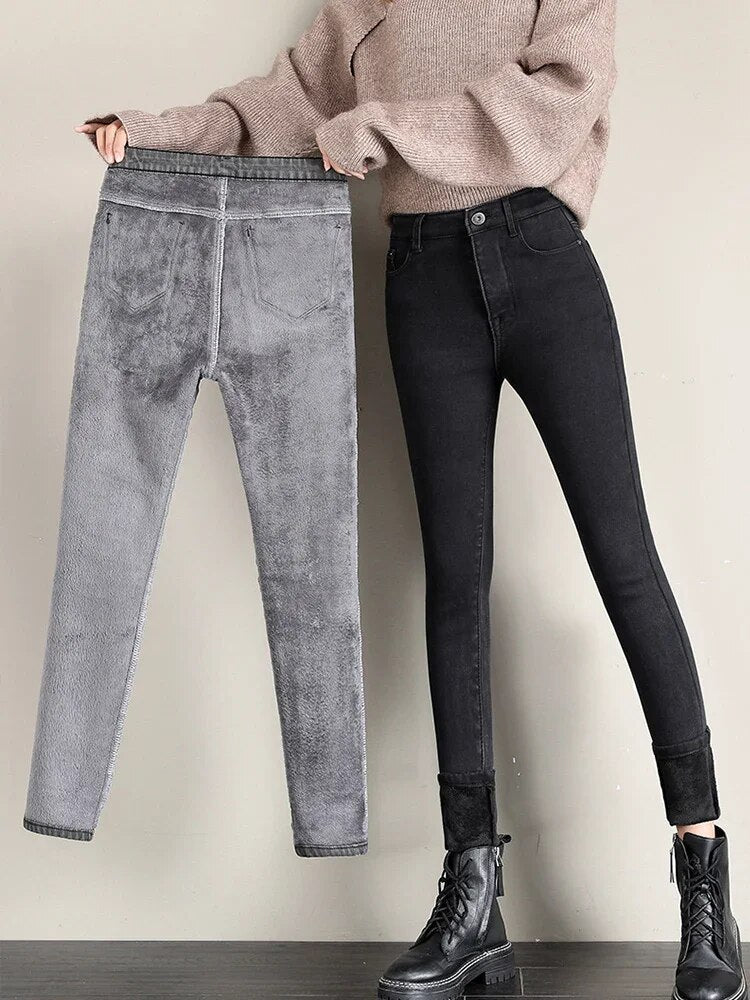 Karlijn | Winterjeans voor Dames in de kleur Grijs voor dames in stijl ideaal voor de winter