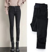 Karlijn | Winterjeans voor Dames in de kleur Zwart voor dames in stijl ideaal voor de winter