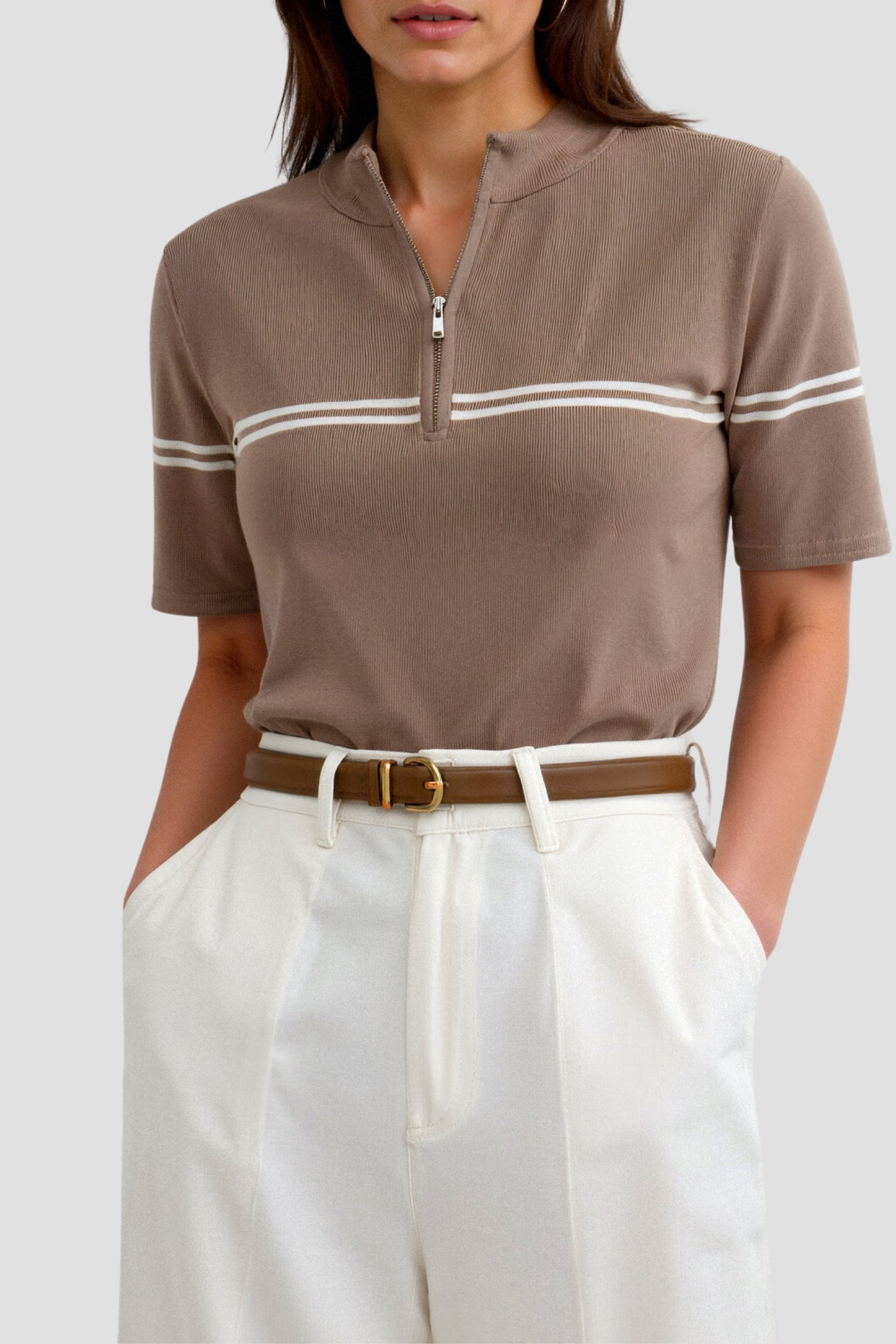 Kato | Stijlvol Gestreept Polo T-shirt