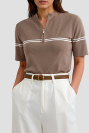 Kato | Stijlvol Gestreept Polo T-shirt