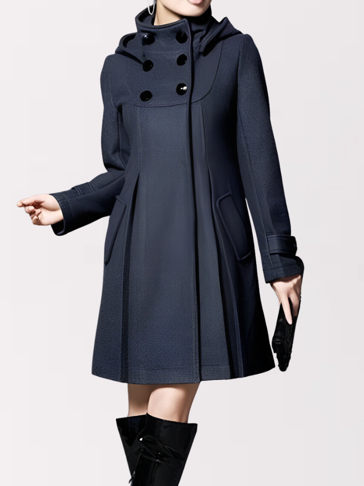 Katrien | Stijlvolle wollen korte damesjas in de kleur Donkergrijs voor dames in Heritage stijl ideaal voor de lente.