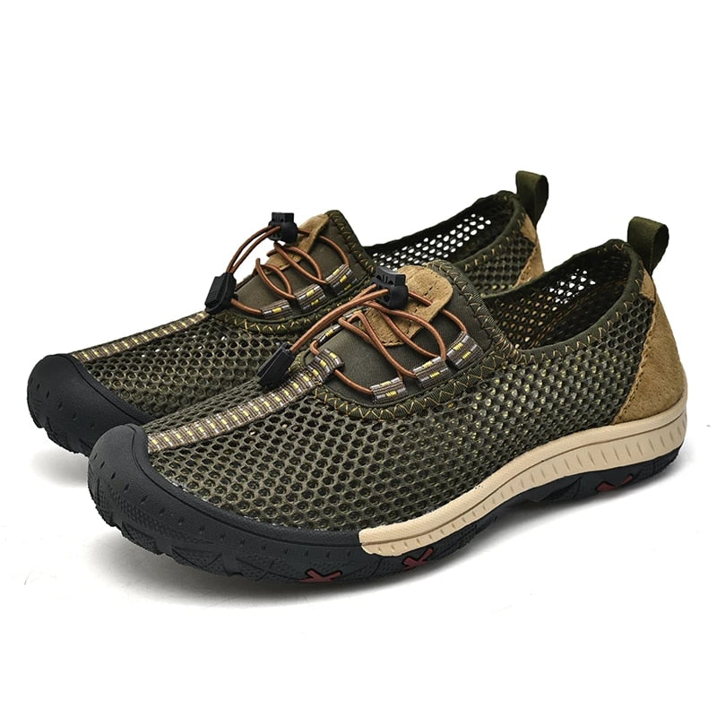 Kevin | Ademende zomer outdoor schoenen in de kleur Khaki voor heren in Outdoor stijl ideaal voor de zomer.