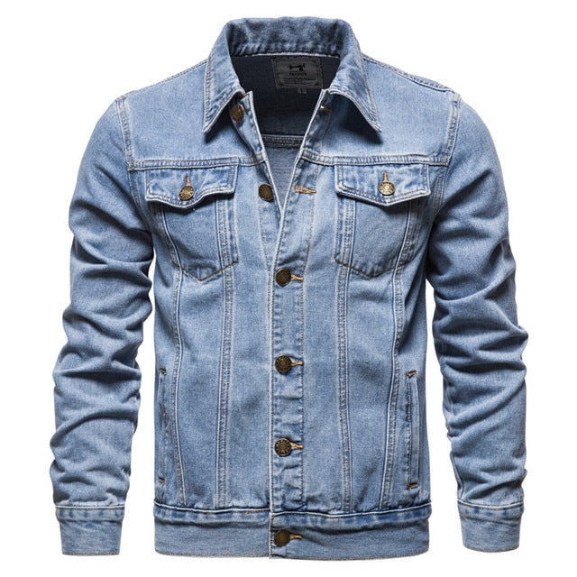 L Scott | Denim Jacket in de kleur Blauw voor heren in Heritage stijl geschikt voor alle seizoenen.