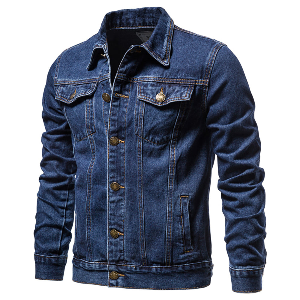 L Scott | Denim Jacket in de kleur Donkerblauw voor heren in Heritage stijl geschikt voor alle seizoenen.