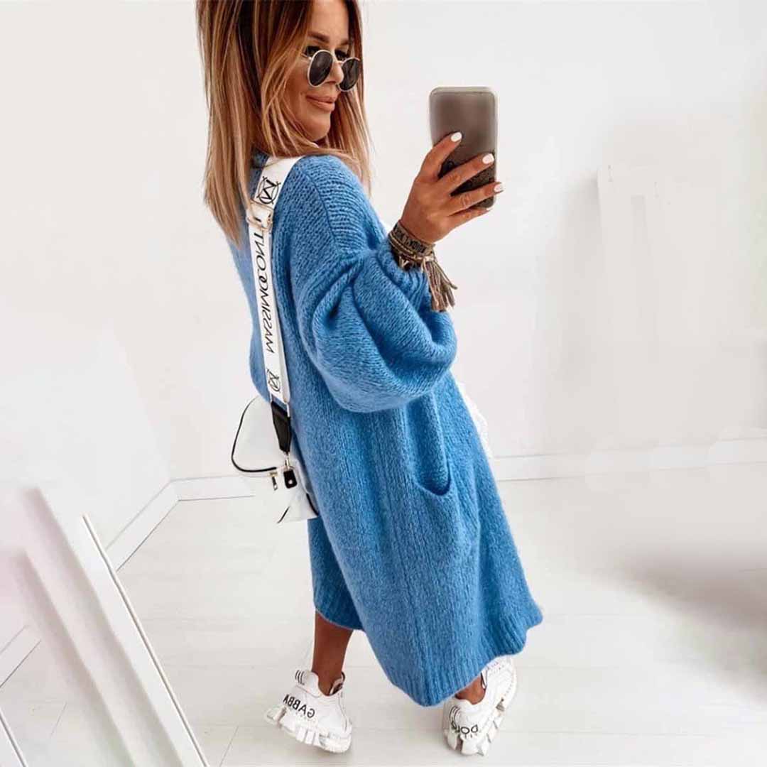 Lang vest voor vrouwen in de kleur Blauw voor dames in stijl geschikt voor alle seizoenen.