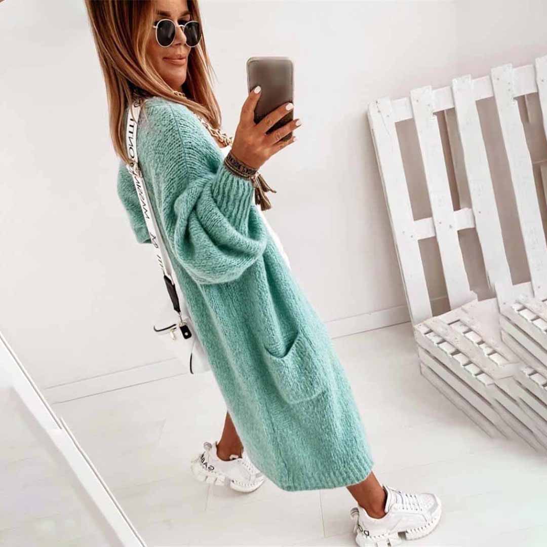 Lang vest voor vrouwen in de kleur Blauw voor dames in stijl geschikt voor alle seizoenen.