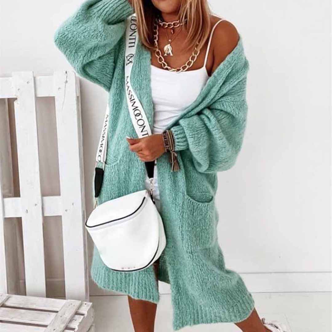 Lang vest voor vrouwen in de kleur Groen voor dames in stijl geschikt voor alle seizoenen.