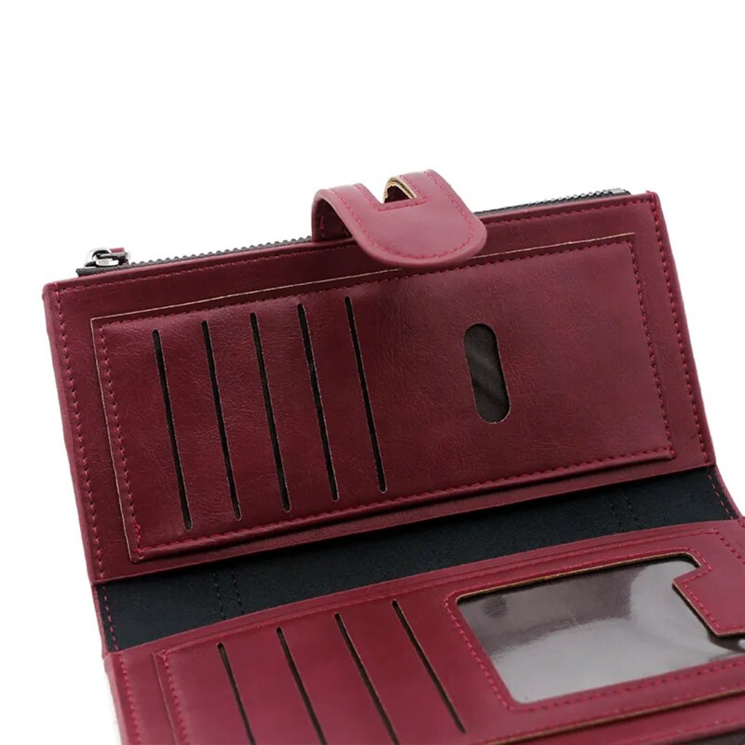 Lange Leren Portemonnee | Praktisch & Stijlvol in de kleur Hemelsblauw voor dames in stijl geschikt voor alle seizoenen.