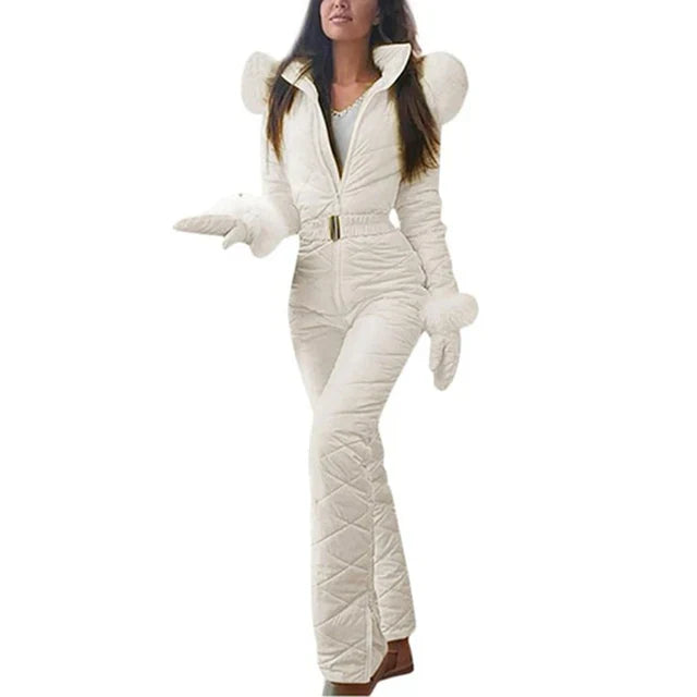 Lara | Dames ski-overall in de kleur Wit voor dames in stijl ideaal voor de winter