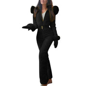 Lara | Dames ski-overall in de kleur Zwart voor dames in stijl ideaal voor de winter