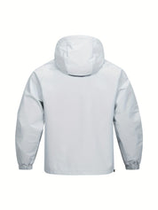 Een must-have voor mannen op zoek naar een casual jas met bescherming tegen wisselvallig weer. Deze windbreaker biedt comfort en stijl met een halve ritssluiting en capuchon, perfect voor dagelijks gebruik en outdoor activiteiten. Gemaakt van 100% polyester voor duurzaamheid en comfort.