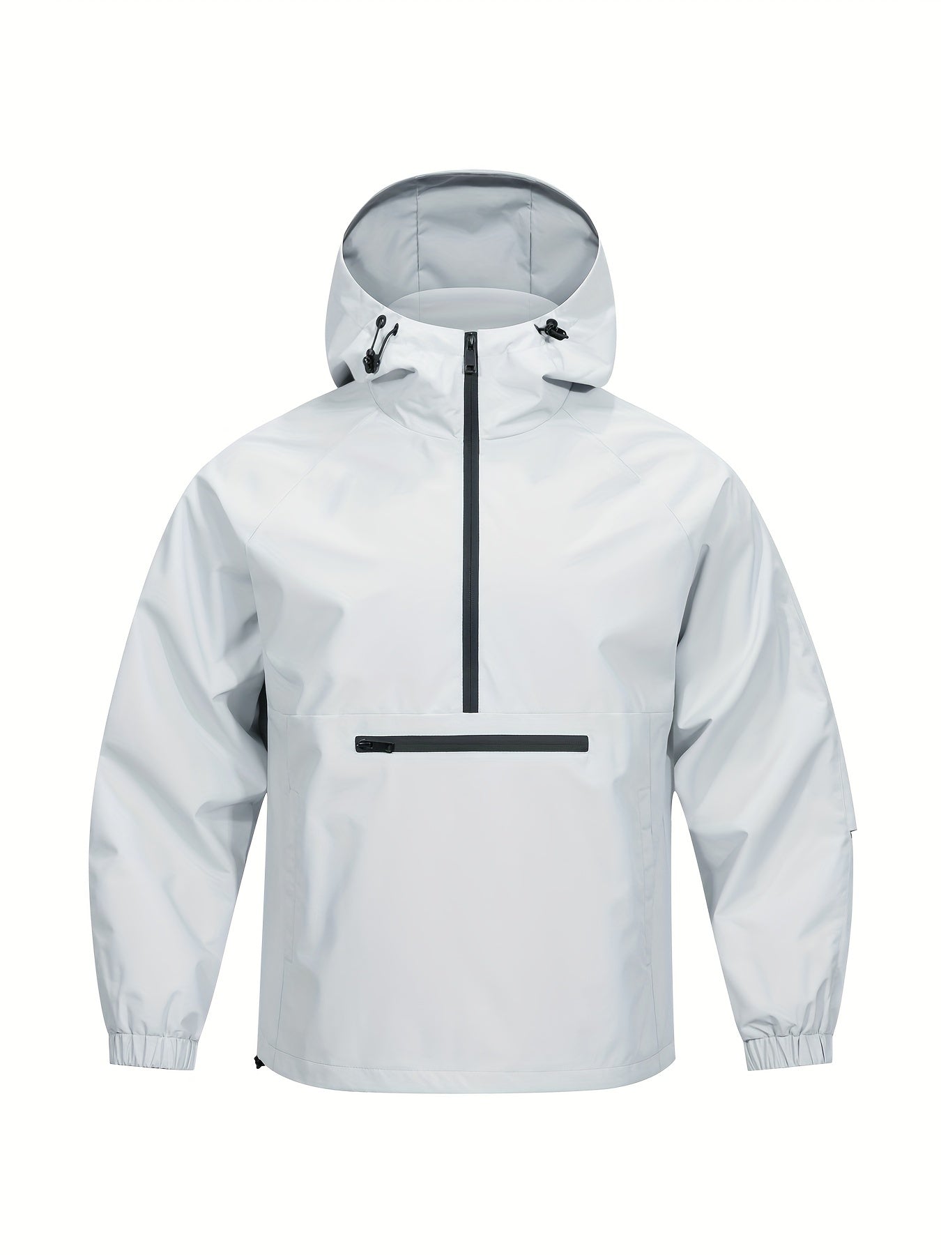 Een must-have voor mannen op zoek naar een casual jas met bescherming tegen wisselvallig weer. Deze windbreaker biedt comfort en stijl met een halve ritssluiting en capuchon, perfect voor dagelijks gebruik en outdoor activiteiten. Gemaakt van 100% polyester voor duurzaamheid en comfort.