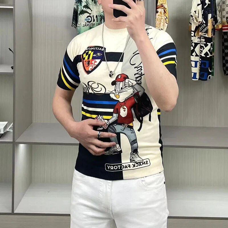 Lars | T-shirt met trendy print in de kleur Wit voor heren in stijl ideaal voor de zomer.