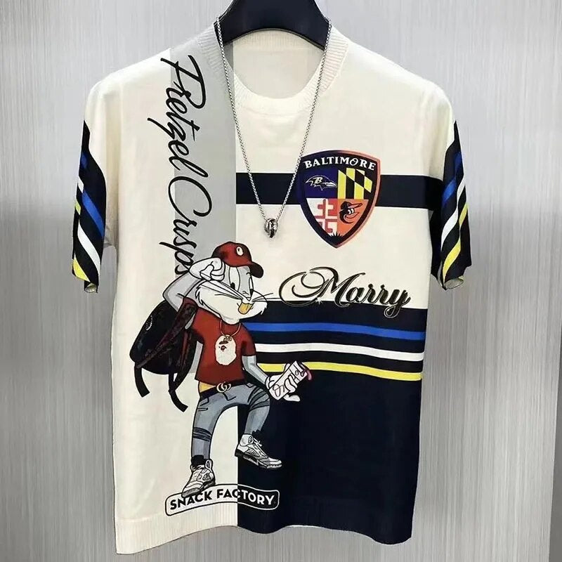 Lars | T-shirt met trendy print in de kleur Wit voor heren in stijl ideaal voor de zomer.