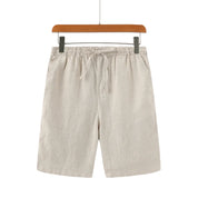 Lau | Linnen shorts in de kleur Beige voor heren in Beach stijl ideaal voor de zomer.