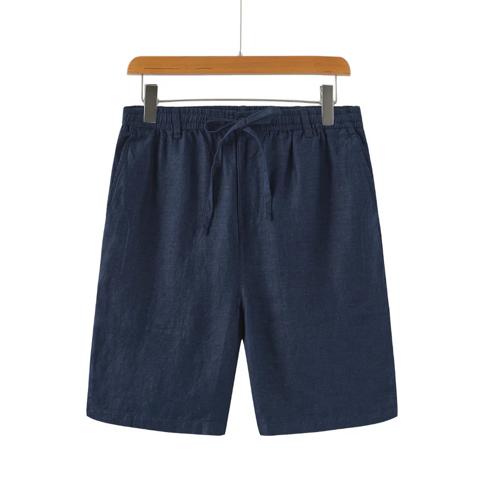 Lau | Linnen shorts in de kleur Blauw voor heren in Beach stijl ideaal voor de zomer.