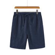 Lau | Linnen shorts in de kleur Blauw voor heren in Beach stijl ideaal voor de zomer.