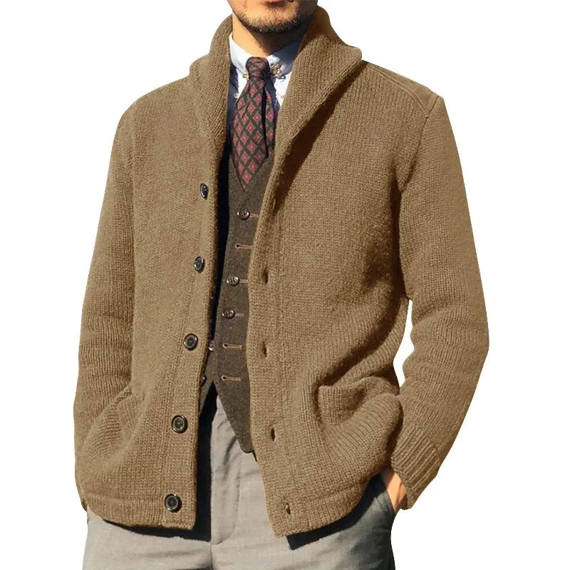 Laurens | Elegance Vest van stof met kraag en knopen in de kleur Khaki voor heren in stijl ideaal voor de winter