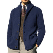 Laurens | Elegance Vest van stof met kraag en knopen in de kleur Marineblauw voor heren in stijl ideaal voor de winter