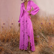 Laurie | Stijlvolle lange mouwen jurk in de kleur Wit voor dames in stijl ideaal voor de lente.