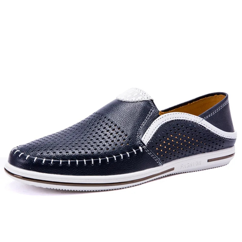Laxa | Handgemaakte leren loafers in de kleur Blauw voor heren in Smart-casual stijl ideaal voor de zomer.