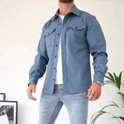 Lef | Veelzijdige overhemdjas in de kleur Blauw voor heren in stijl ideaal voor de herfst.