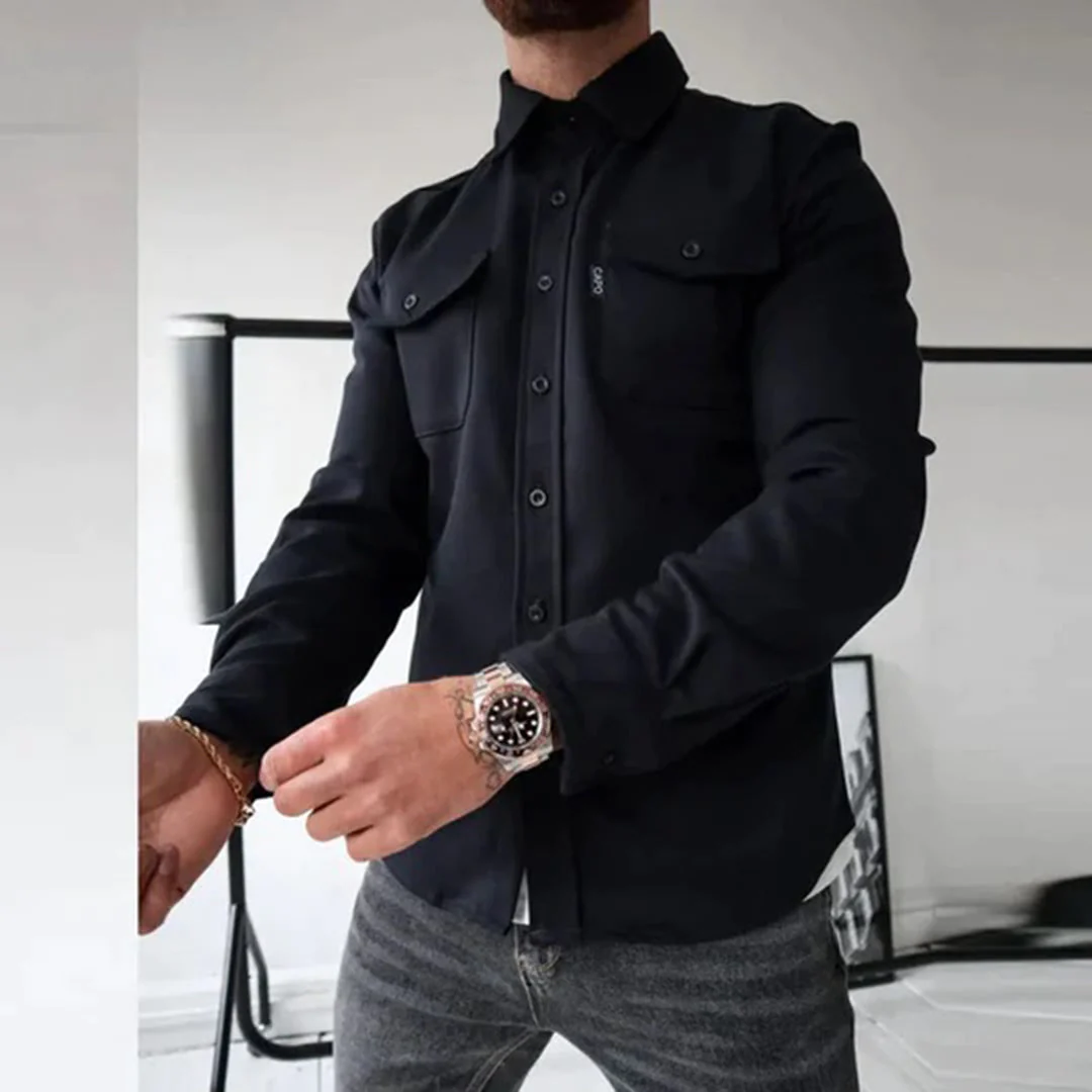 Lef | Veelzijdige overhemdjas in de kleur Zwart voor heren in stijl ideaal voor de herfst.