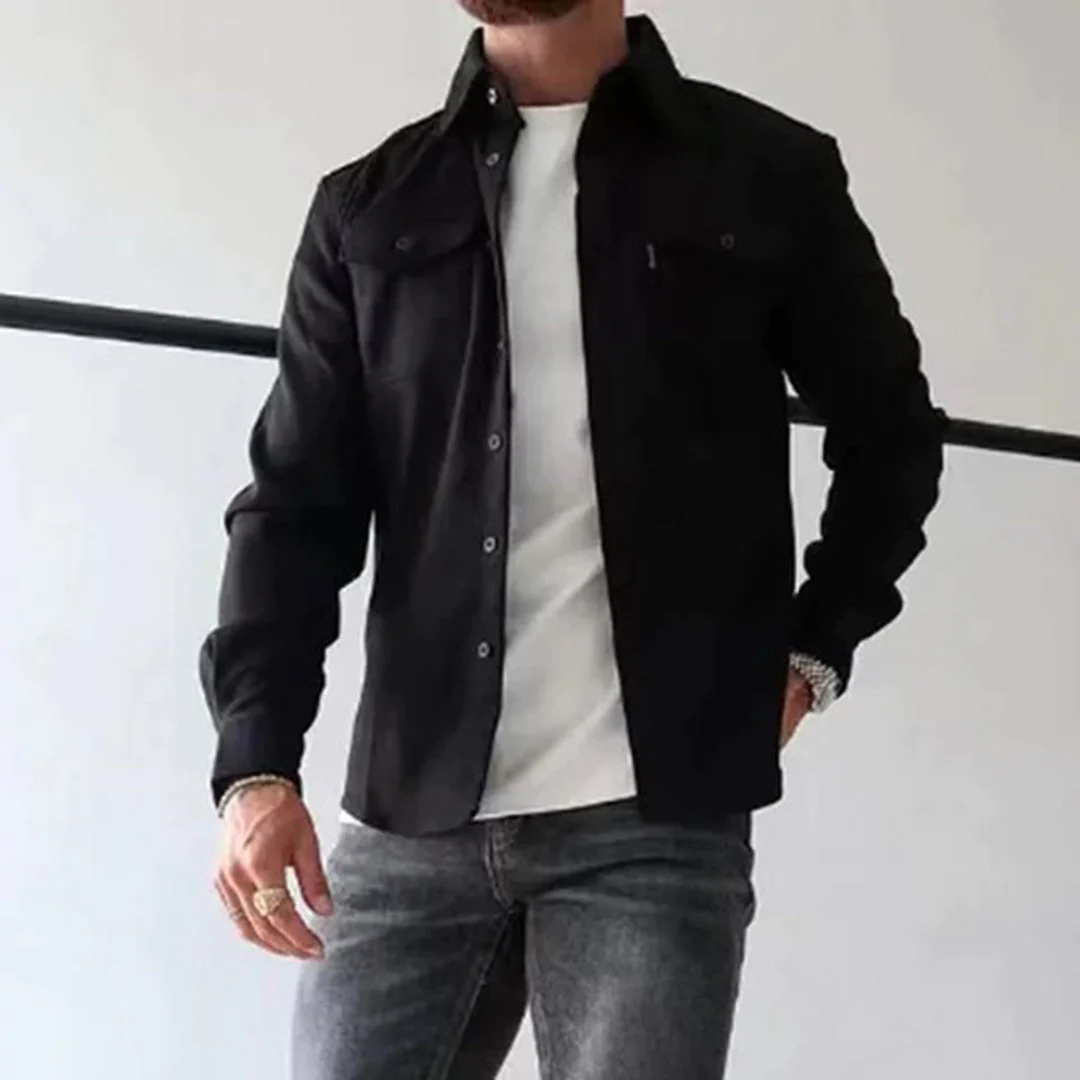 Lef | Veelzijdige overhemdjas in de kleur Zwart voor heren in stijl ideaal voor de herfst.