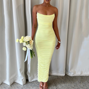 Lena | Elegante avondjurk in zwart in de kleur Geel voor dames in Party stijl ideaal voor de lente.