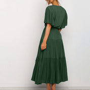 Lena | Stijlvolle Casual Jurk in de kleur Legergroen voor dames in stijl ideaal voor de zomer.