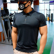 Liam | Multiseizoen Snel Droog Polo T-Shirt in de kleur Grijs voor heren in stijl ideaal voor de herfst.