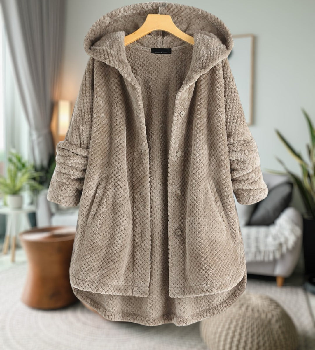 Liam | Warme fleecejack voor heren in de kleur Khaki voor heren in Lounge stijl ideaal voor de herfst.