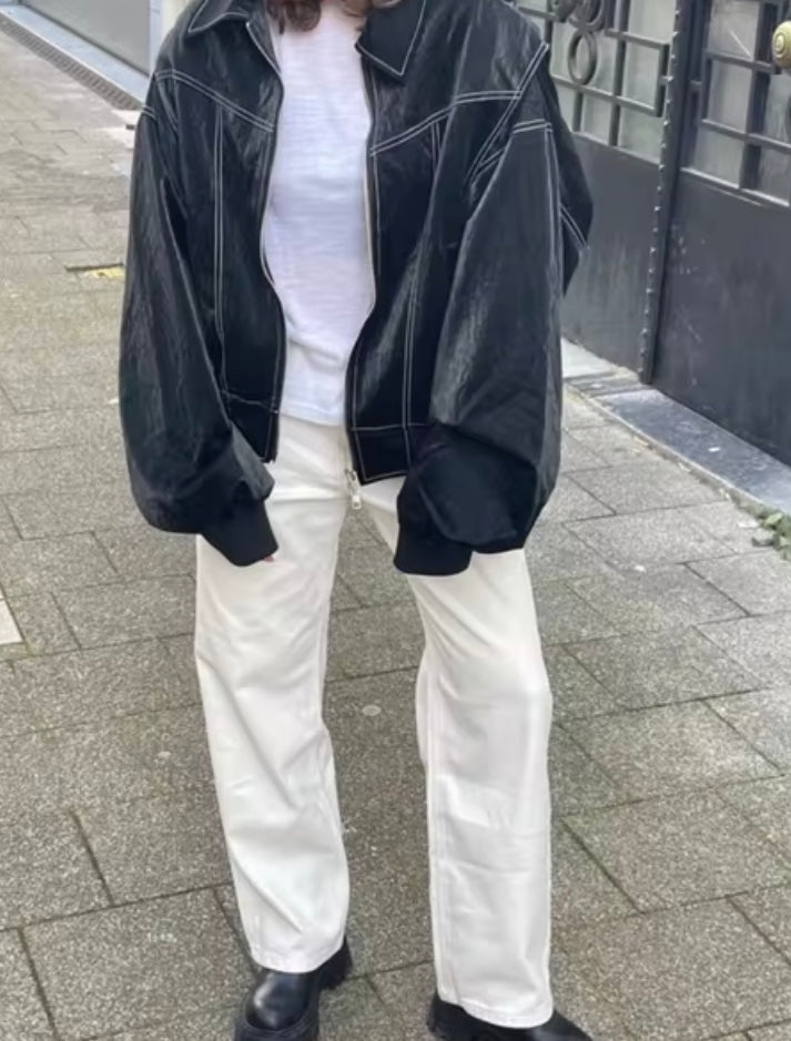 Stijlvolle Leren Bomberjack van Linde