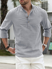 Linnen overhemd voor mannen in de kleur Grijs voor heren in stijl ideaal voor de zomer.