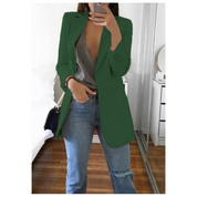 Lisa | Lange blazer voor dames in de kleur Donkergroen voor dames in Formal stijl geschikt voor alle seizoenen.