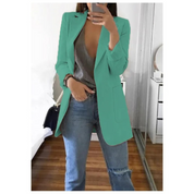 Lisa | Lange blazer voor dames in de kleur Lichtblauw voor dames in Formal stijl geschikt voor alle seizoenen.