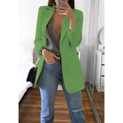 Lisa | Lange blazer voor dames in de kleur Lichtgroen voor dames in Formal stijl geschikt voor alle seizoenen.