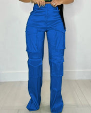 Lise | Satijnen Nachtleven Broek in de kleur Blauw voor dames in Lounge stijl ideaal voor de herfst.