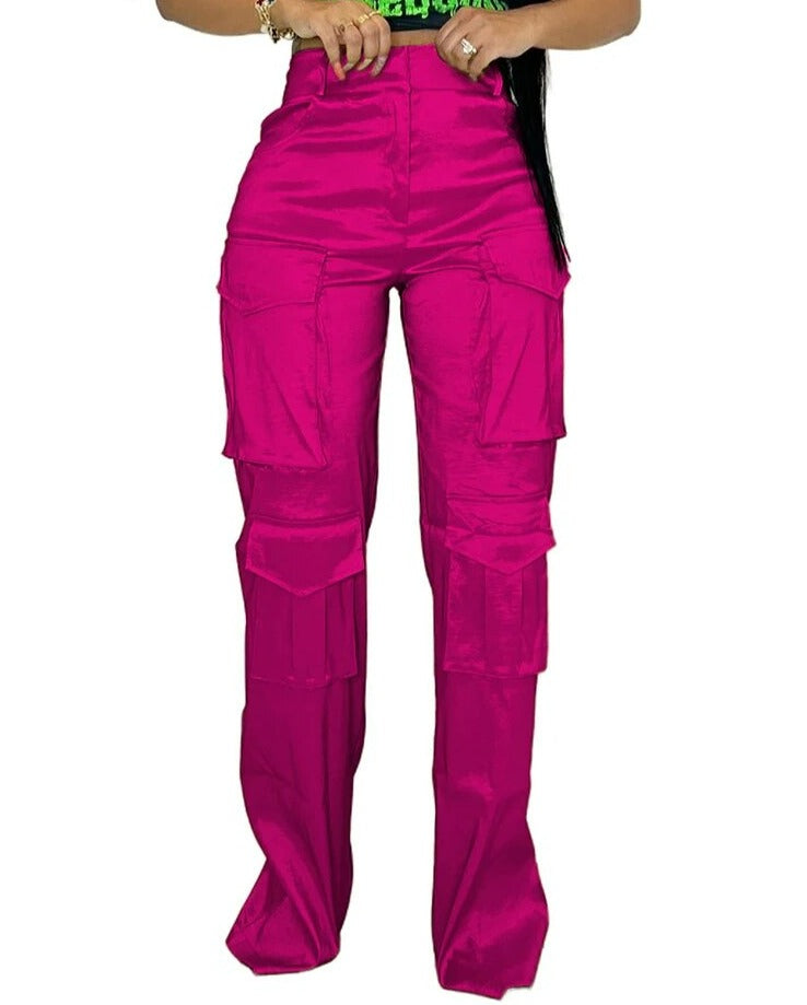 Lise | Satijnen Nachtleven Broek in de kleur Roze voor dames in Lounge stijl ideaal voor de herfst.