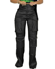 Lise | Satijnen Nachtleven Broek in de kleur Zwart voor dames in Lounge stijl ideaal voor de herfst.