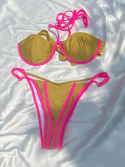 Liv | Sexy & trendy bikini in de kleur Goud voor dames in Beach stijl ideaal voor de zomer.