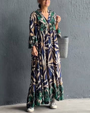 Loose fit bedrukte vakantiejurk in de kleur Blauw voor dames in stijl ideaal voor de lente.