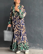 Loose fit bedrukte vakantiejurk in de kleur Groen voor dames in stijl ideaal voor de lente.