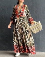 Loose fit bedrukte vakantiejurk in de kleur Groen voor dames in stijl ideaal voor de lente.