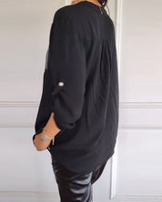 Losse blouse met pailetten in de kleur Zwart voor dames in Party stijl ideaal voor de herfst.