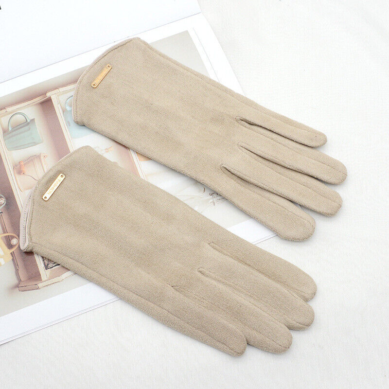 Lotte | Klassieke & veelzijdige suède handschoenen in de kleur Beige voor dames in Heritage stijl ideaal voor de winter