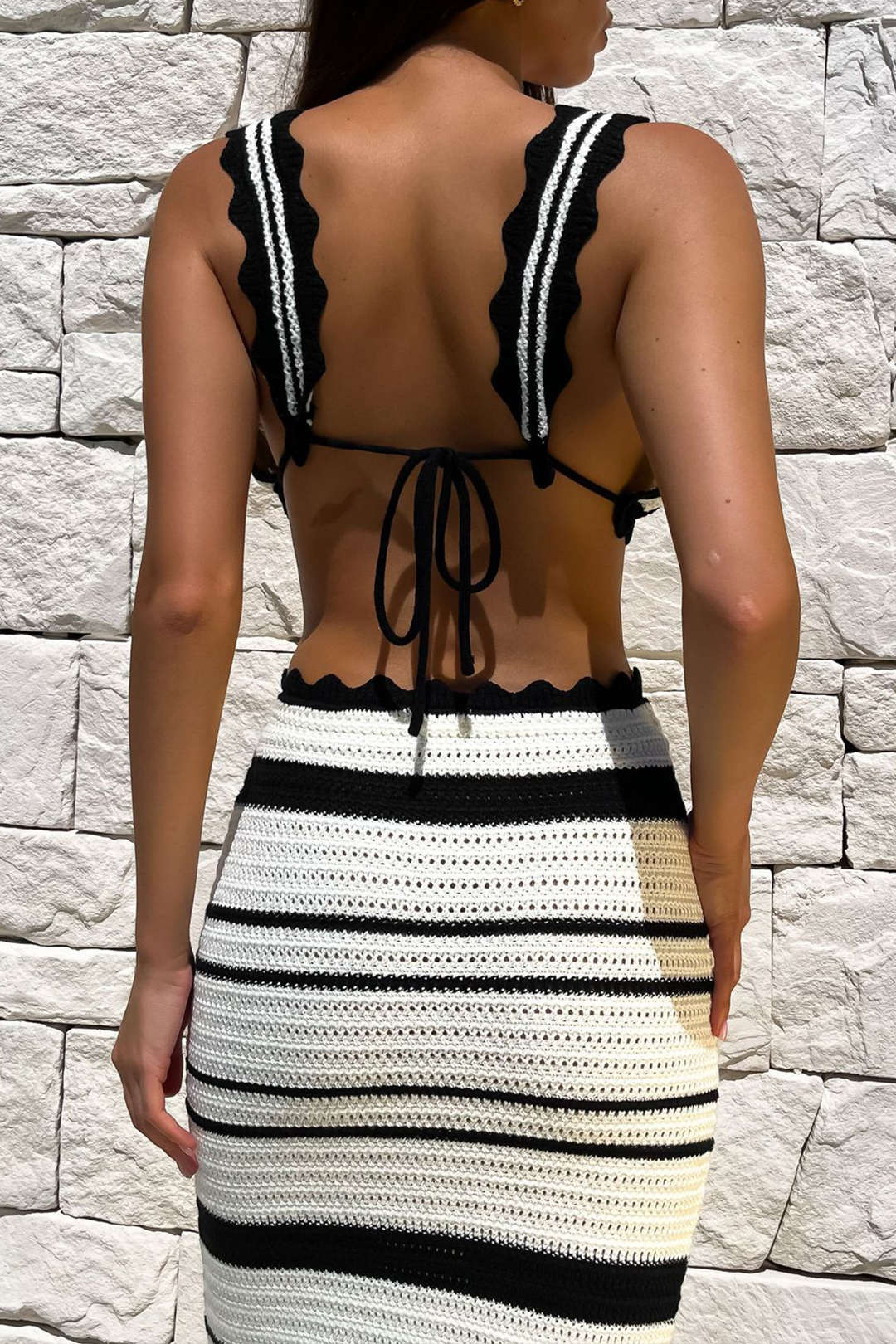 Lotte | Luxe set met lange rok in de kleur Zwart voor dames in stijl ideaal voor de zomer.