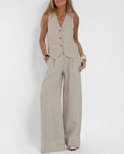 Lotte | Zomerse Corsica outfit in de kleur Abrikoos voor dames in stijl ideaal voor de zomer.