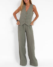 Lotte | Zomerse Corsica outfit in de kleur Groen voor dames in stijl ideaal voor de zomer.